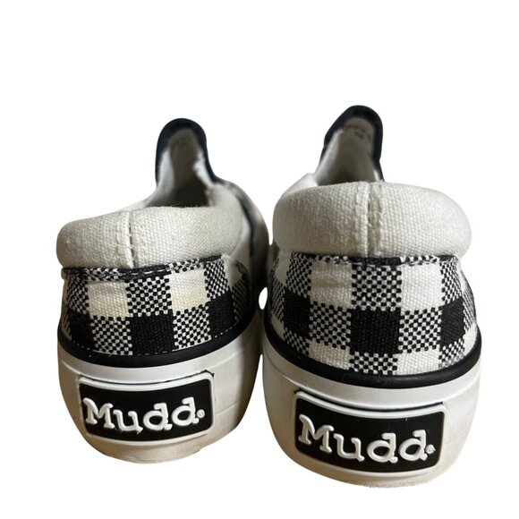 Mudd Poppy Sneakers Kids Size 10 Black White Checkered Slip On Shoes - Picture 3 of 9